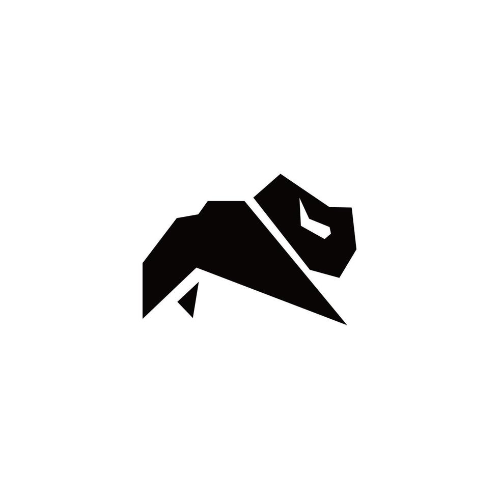 concept géométrique de logo de taureau fort. illustration vectorielle vecteur