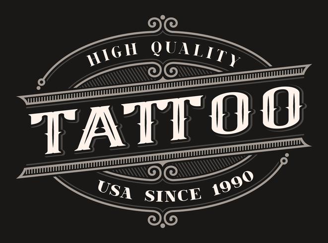 Logo vintage pour le studio de tatouage vecteur