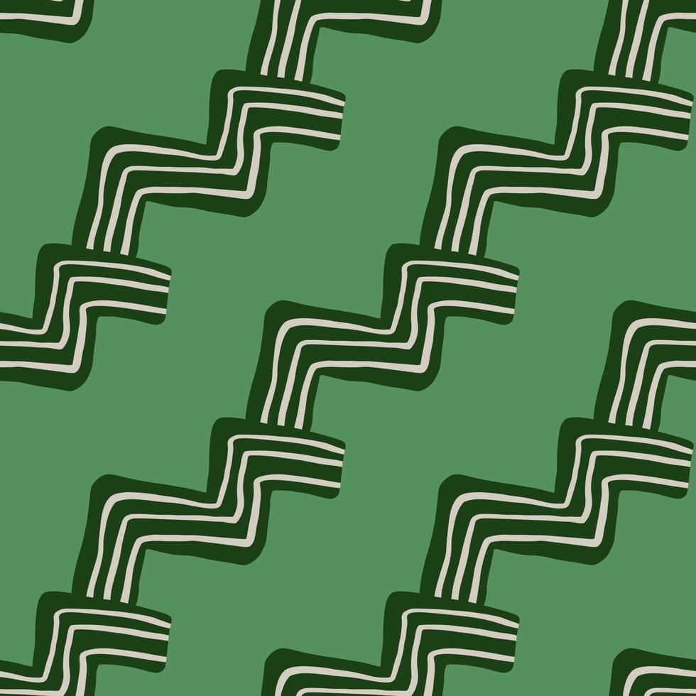 motif en zigzag dessiné à la main sur fond vert. fond d'écran d'art en ligne moderne. vecteur