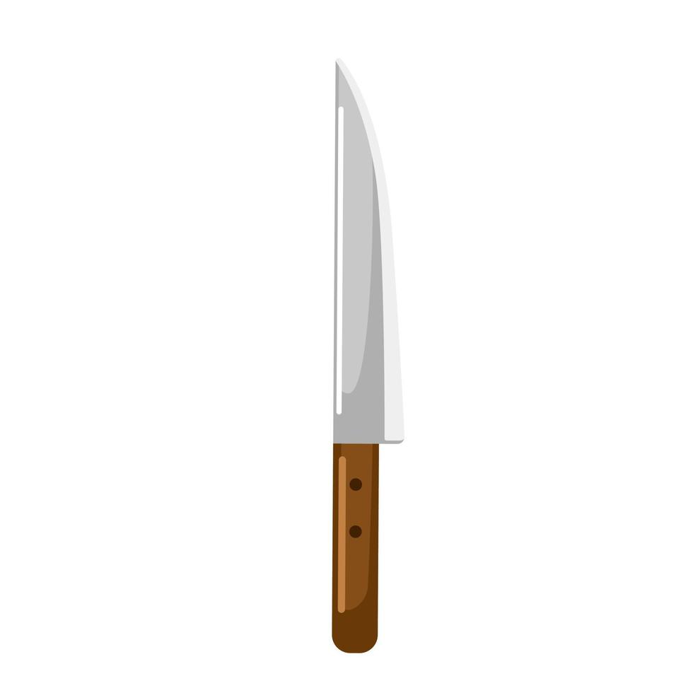 couteau isolé sur fond blanc. élément de chef dans un style plat. outil de cuisine en gros plan. vecteur