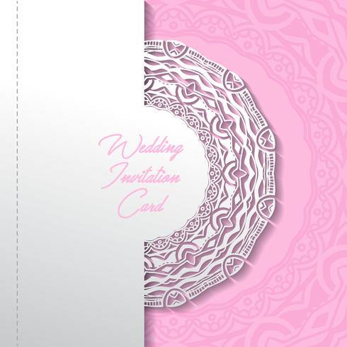 papier d&#39;invitation de mariage coupe le design vecteur