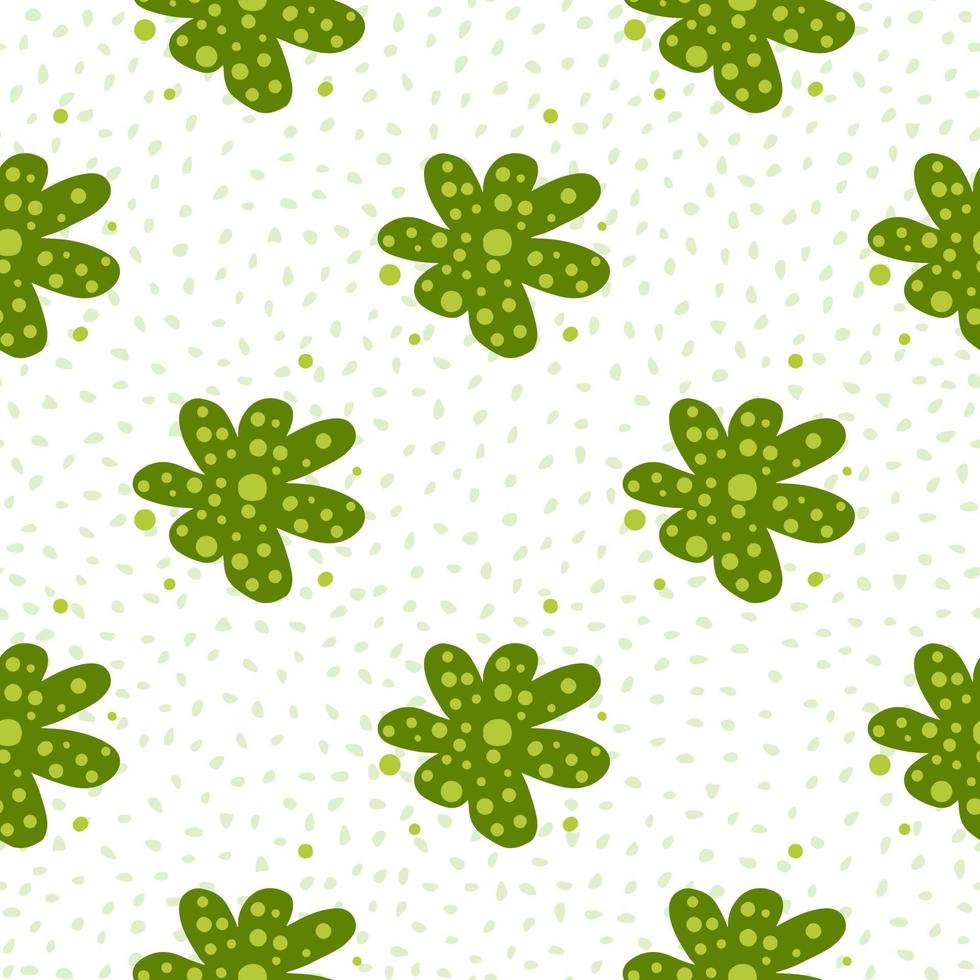 joli motif fleuri marguerite sans couture sur fond de points. doodle fond d'écran floral sans fin. vecteur