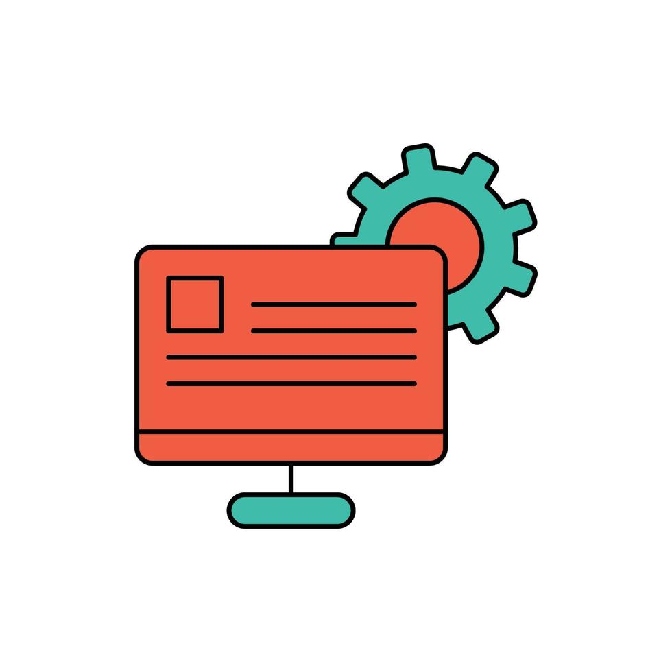 icône de configuration des médias numériques vecteur