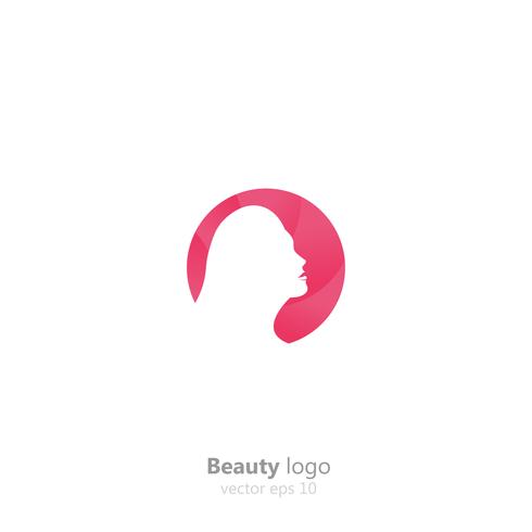 Logo pour salons de beauté, coiffeurs, stylistes. Femme avec logotype de dégradé de cheveux colorés. Illustration de plat Vector