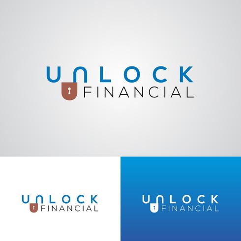 Modèle de conception de logo financier Unlock Financial vecteur