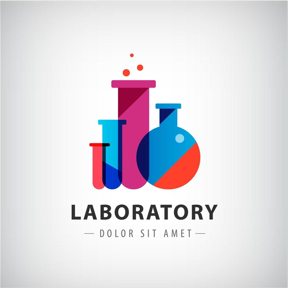 laboratoire de vecteur, logo de test chimique, médical, icône. vecteur