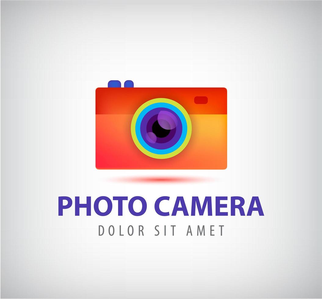 logo de caméra photo coloré vecteur