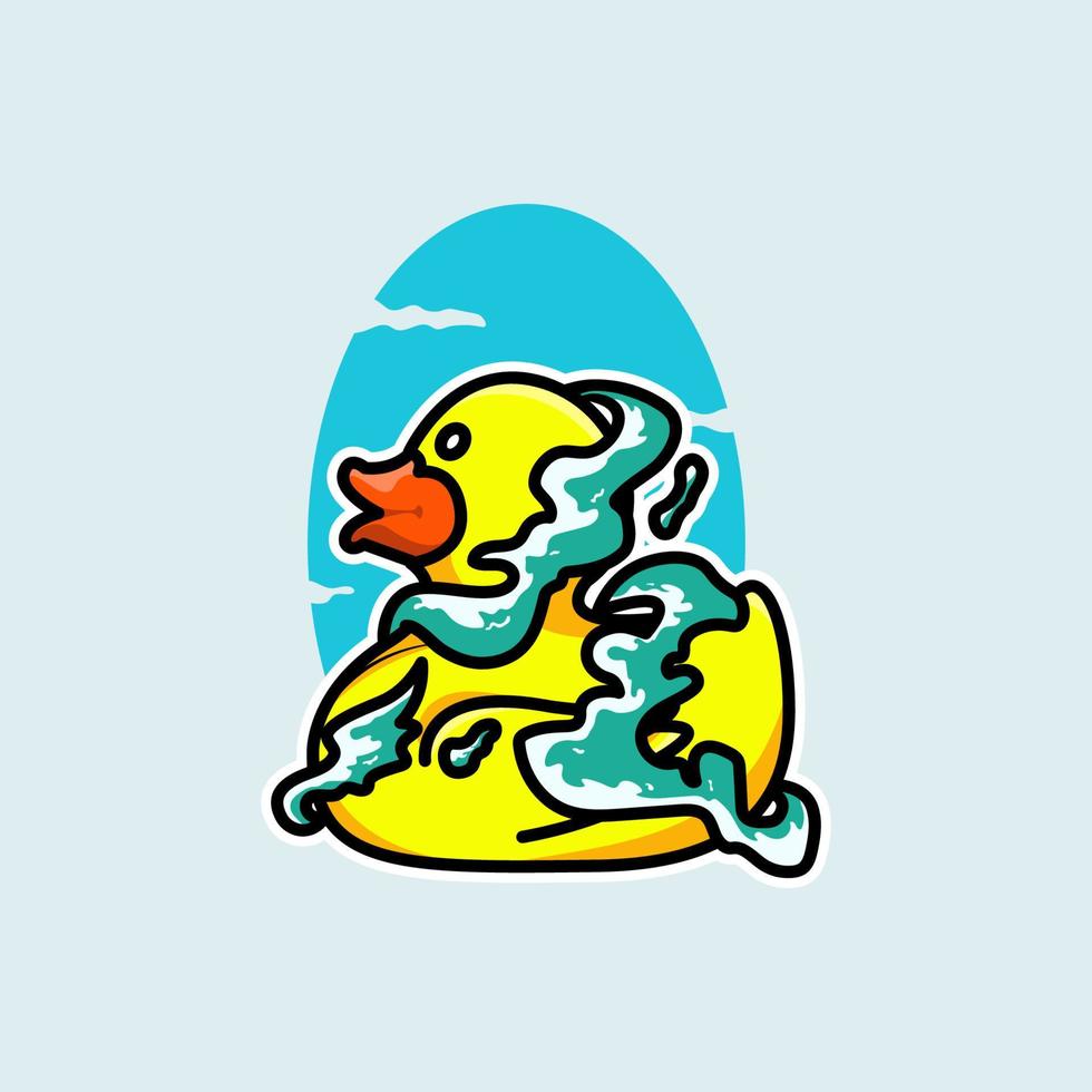 canard en caoutchouc jaune avec de l'eau, illustration vectorielle eps.10 vecteur