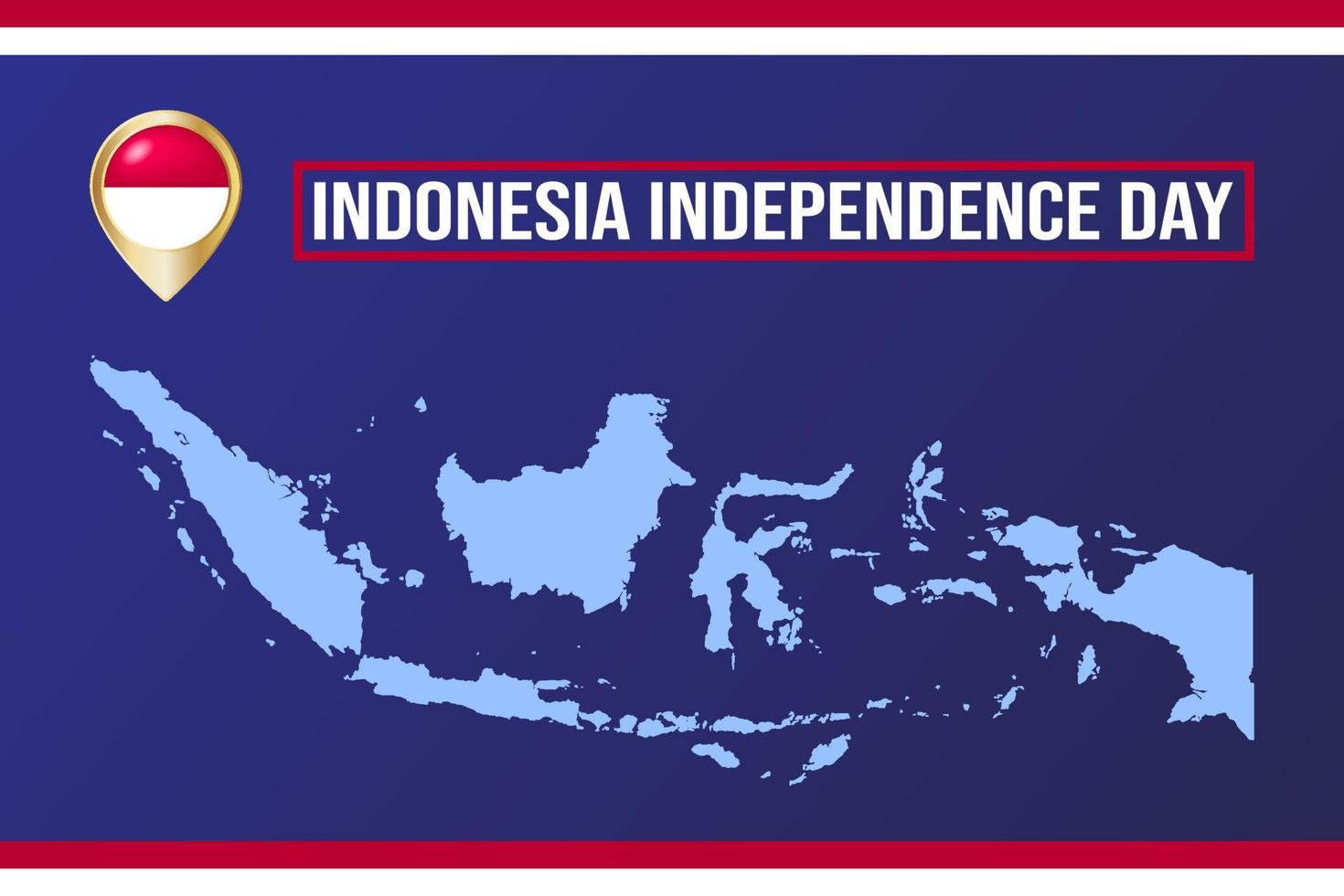 fête de l'indépendance indonésienne avec fond de carte, illustration vectorielle eps.10 vecteur