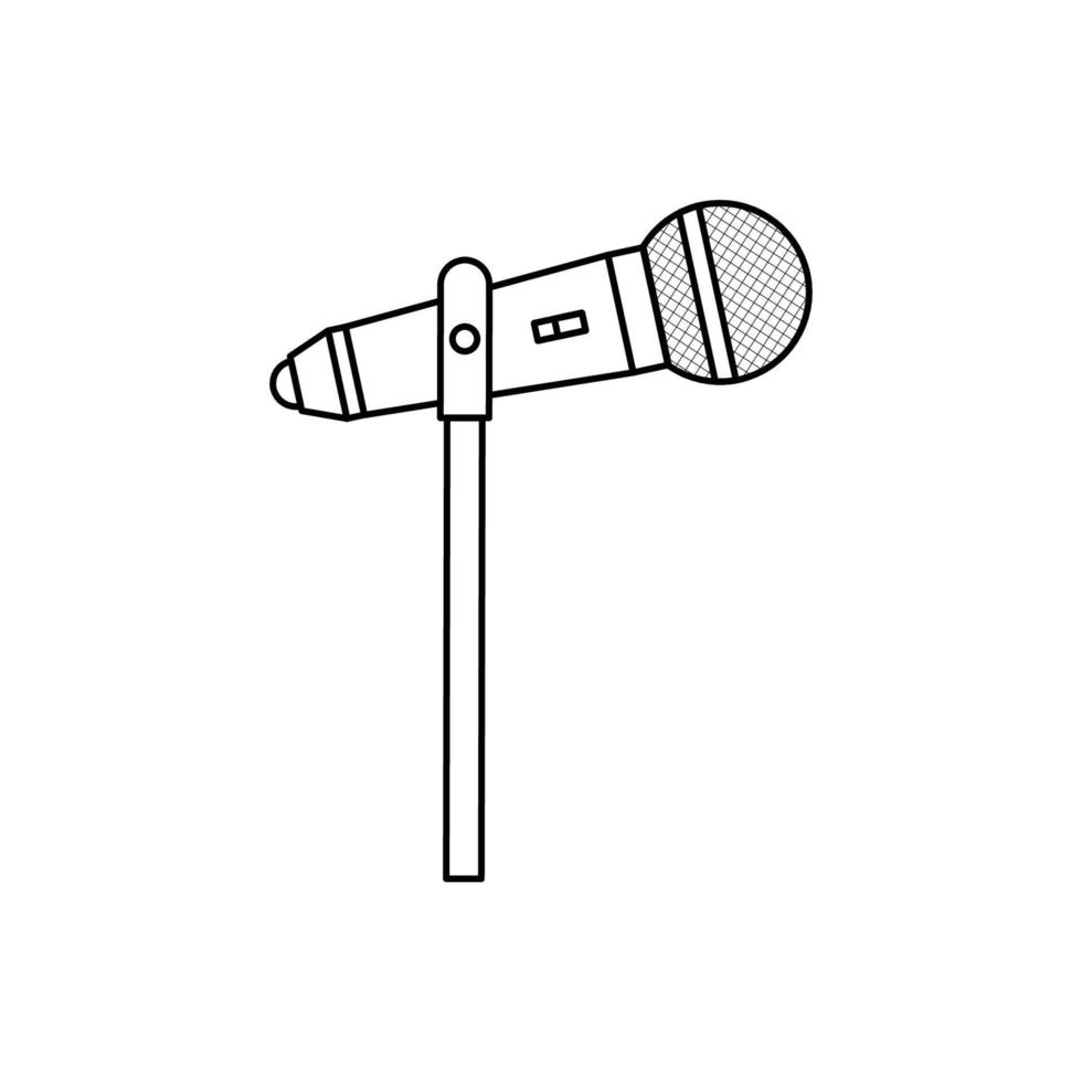 icône de microphone dans le style de contour sur un fond blanc adapté au  son, à l'audio, à l'icône de la musique. isolé 5622830 Art vectoriel chez  Vecteezy