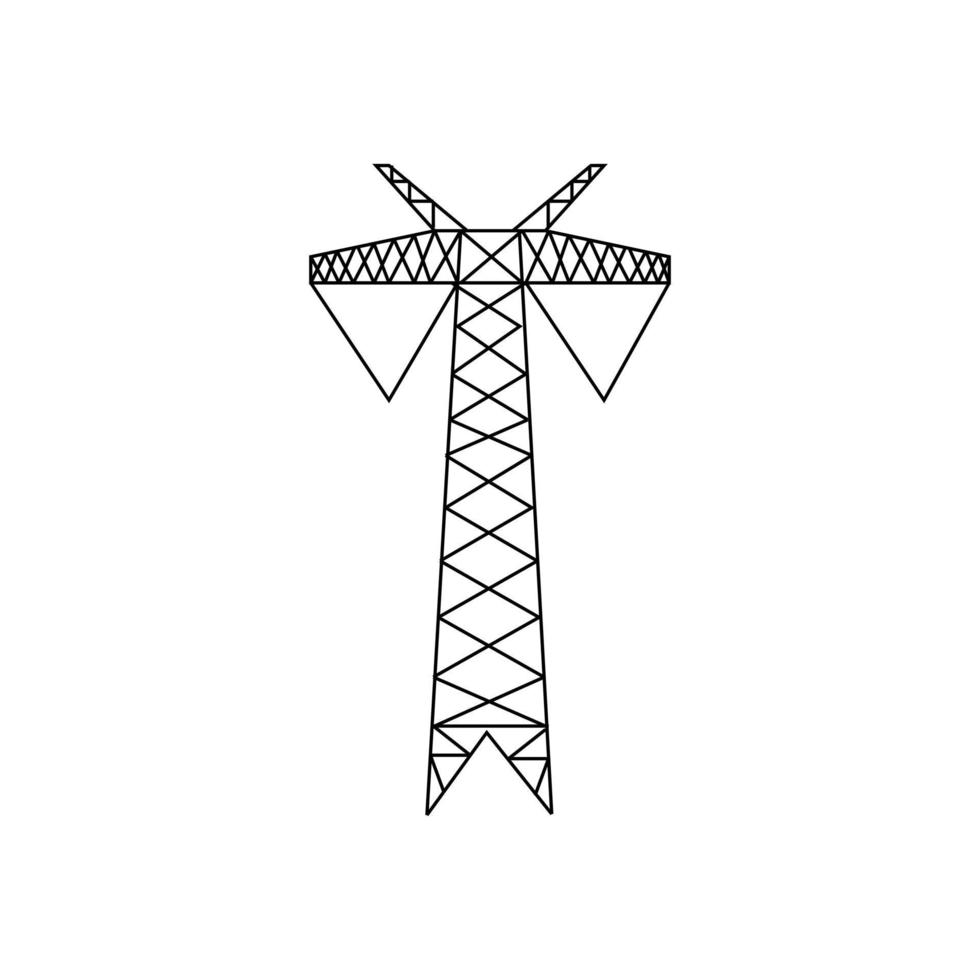 pylône électrique à haute tension. conception plate de symbole de ligne électrique. vecteur