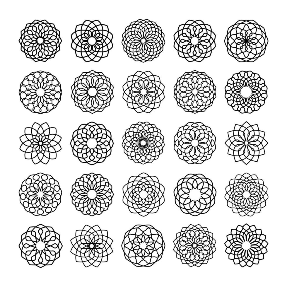 ensemble de vecteurs de symboles de spirale artistique vecteur