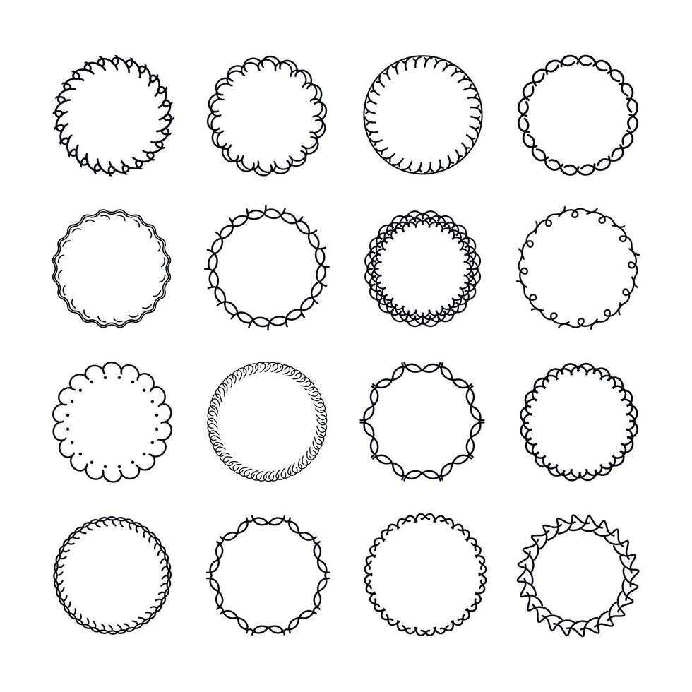 ensemble de vecteur de cadre de cercle vintage