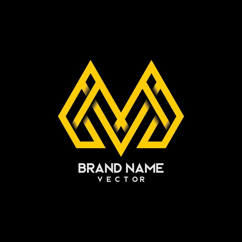 lettre m typographie logo design vecteur