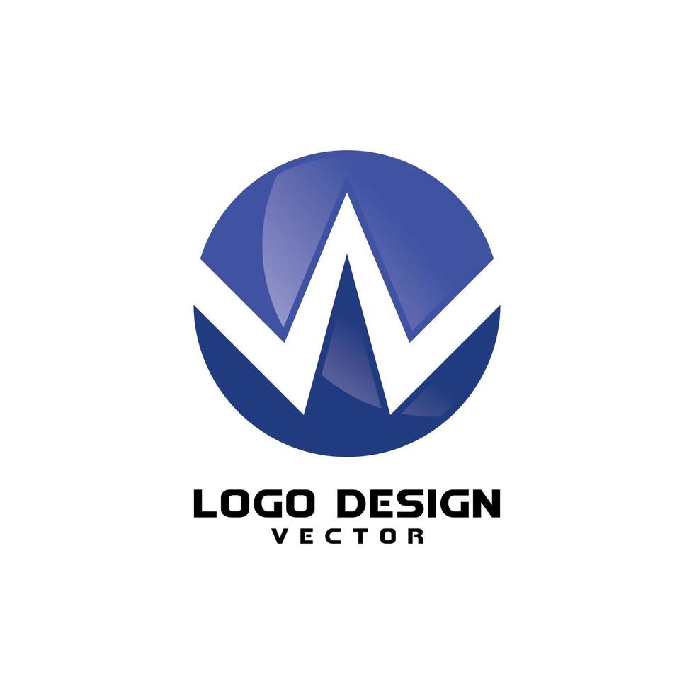 symbole w dans la conception abstraite du logo rond vecteur
