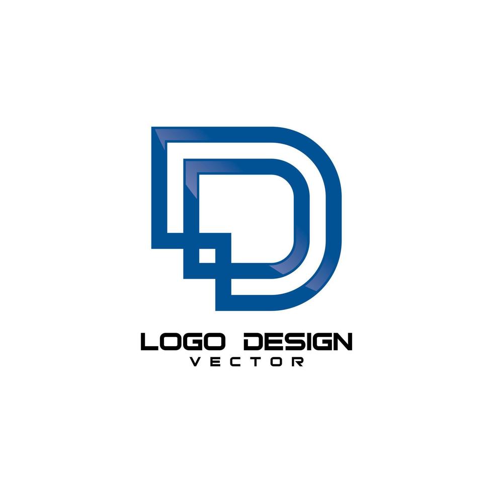 d lettre dessin au trait logo modèle vecteur