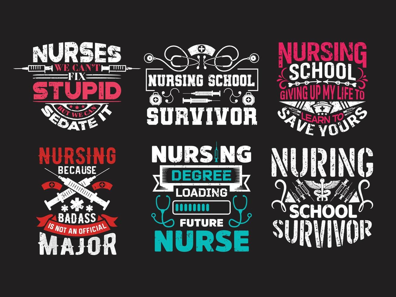 vecteur de conception de paquet de slogan typographique infirmière médicale.