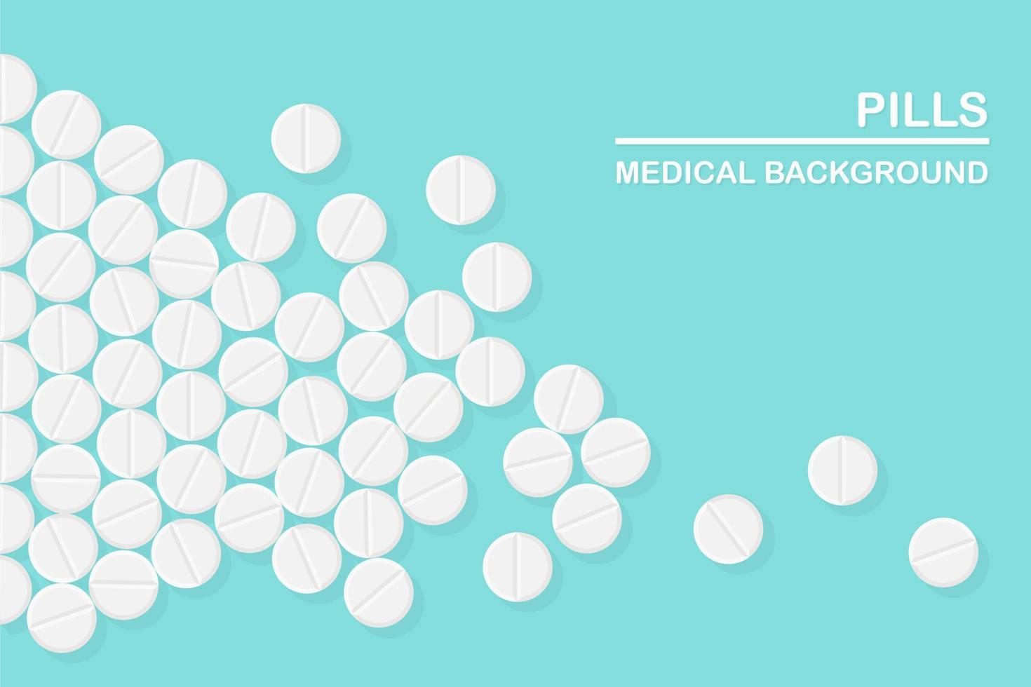 ensemble de pilules, médicaments, médicaments. comprimé analgésique, vitamine, antibiotiques pharmaceutiques. antécédents médicaux. conception de dessin animé de vecteur