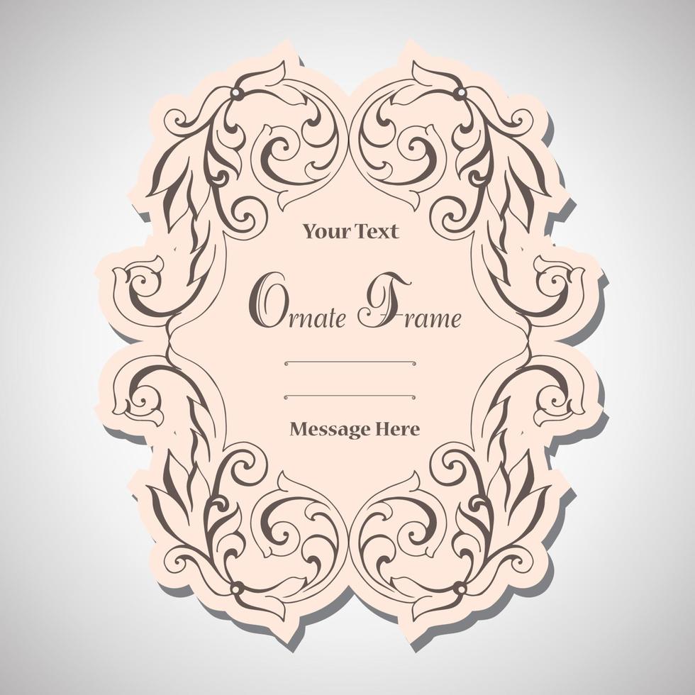 étiquettes vintage cadres art-déco image.damask ornement de défilement baroque vintage tourbillon. monogramme victorien bouclier héraldique swirl.retro floral leaf pattern border feuillage acanthus antique. vecteur