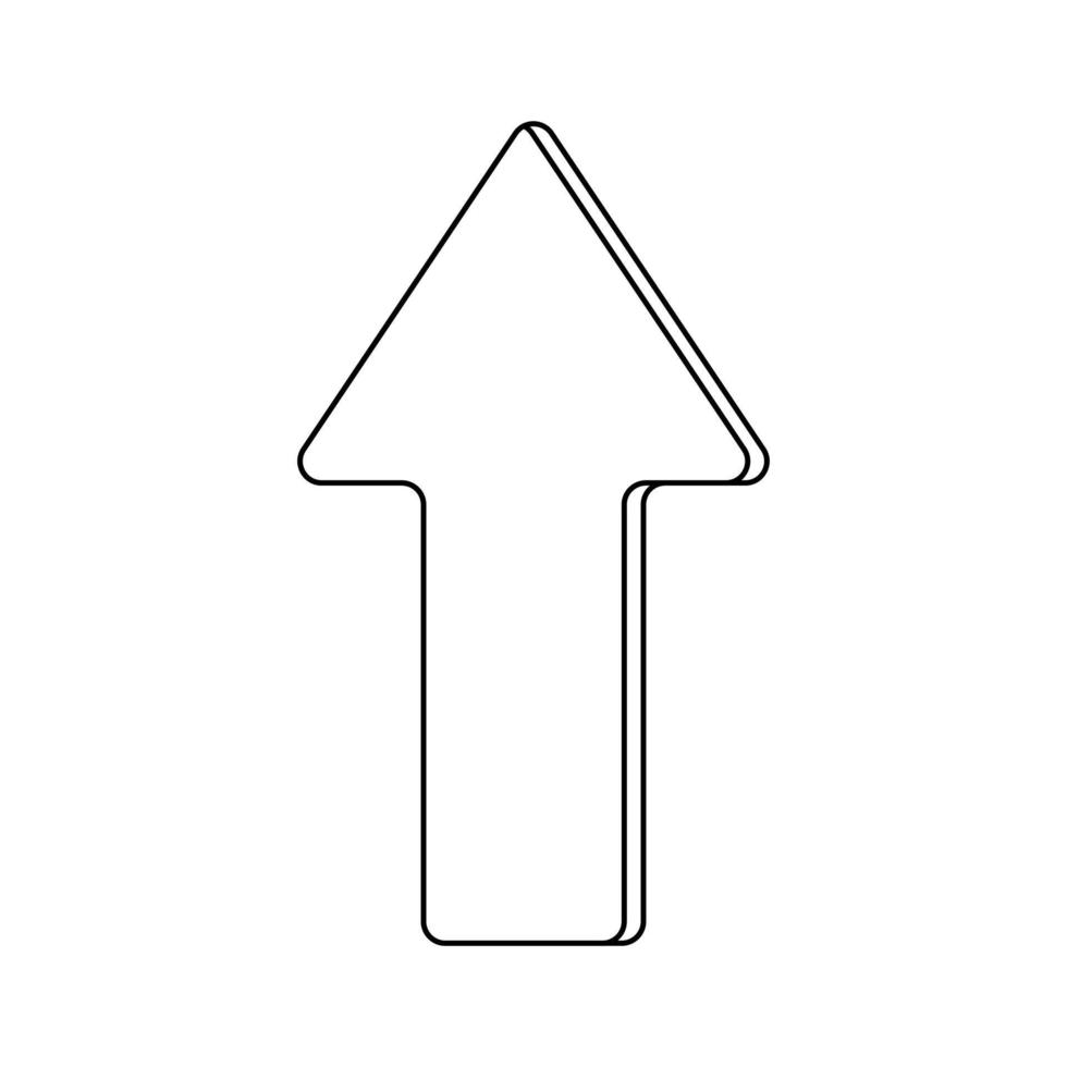 vecteur signe contour flèche vers le haut. illustration simple sur fond