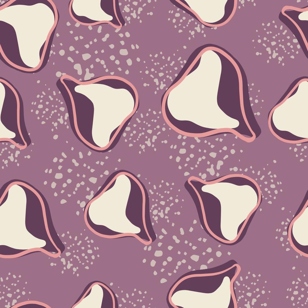 motif de doodle sans couture de fruits mûrs avec des éléments de figue aléatoires. fond pastel violet avec des éclaboussures. vecteur