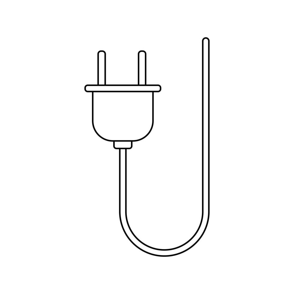 icône de vecteur de prise électrique contour. illustration de conception simple isolée