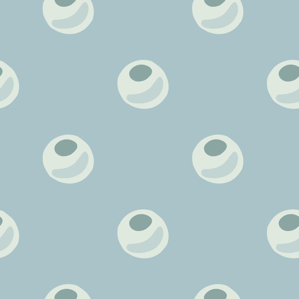 motif de doodle sans couture de perle minimaliste. oeuvre aqua palette pastel bleu. impression de cercle simple. vecteur