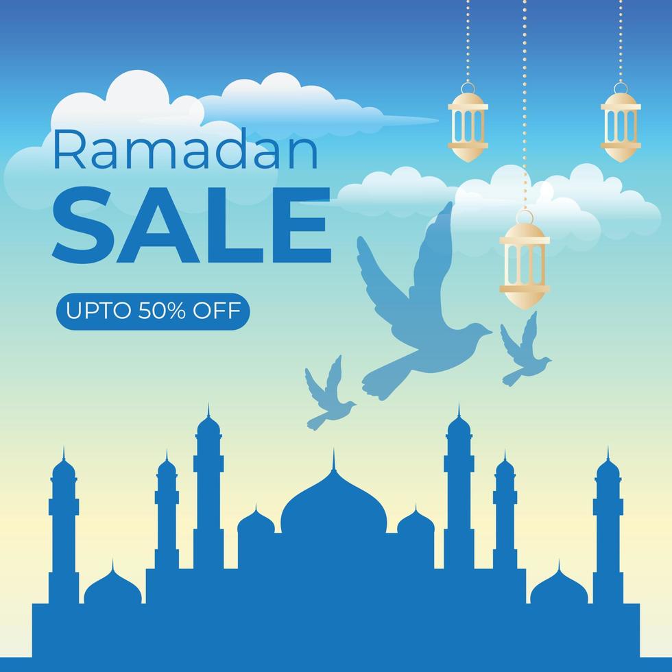 vente de ramadan sur les médias sociaux vecteur
