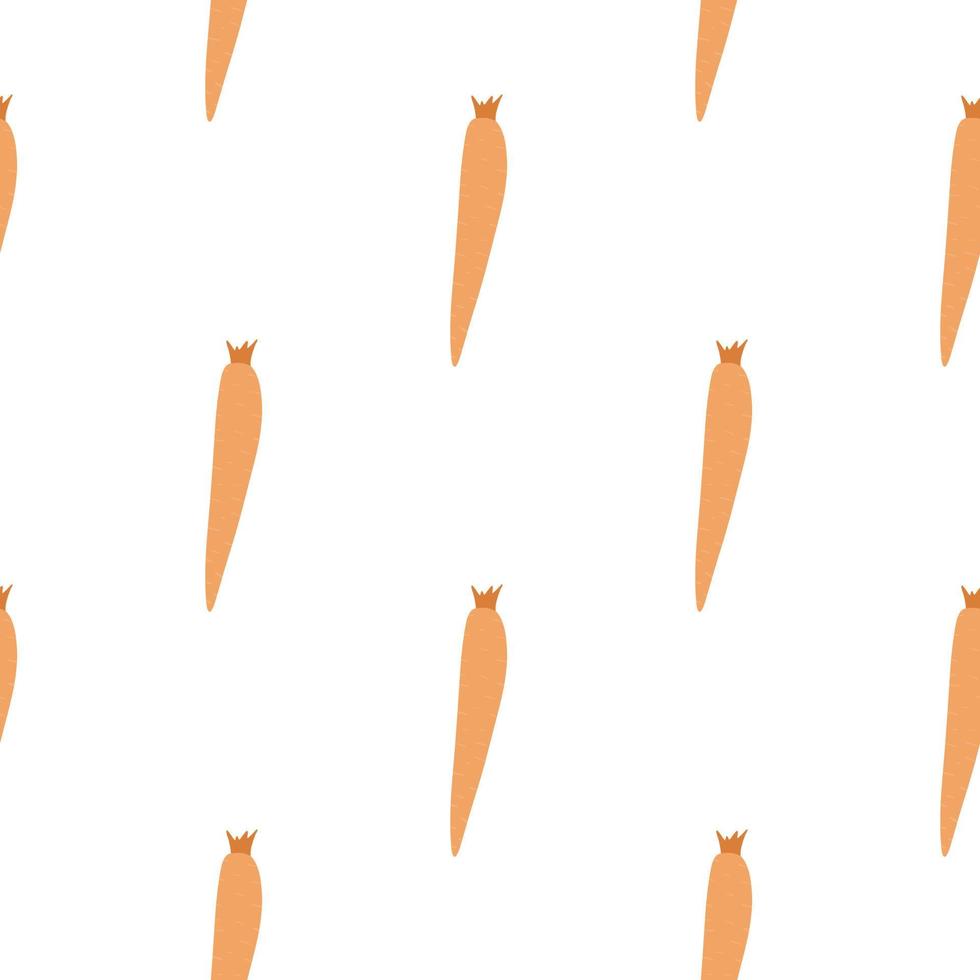 toile de fond de carottes doodle. modèle sans couture de carotte dessiné à la main sur fond blanc. vecteur