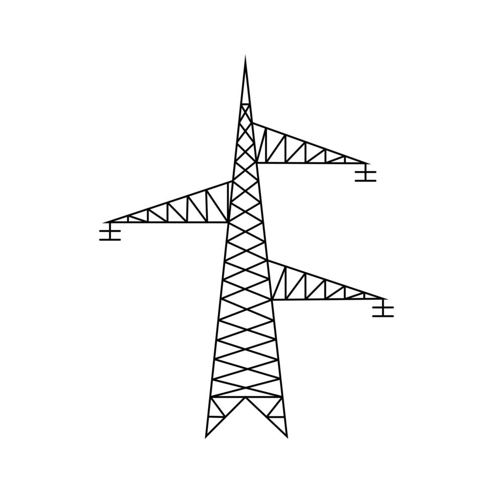 pylône électrique de tension. symbole de ligne électrique. icône de tour de ligne électrique vecteur