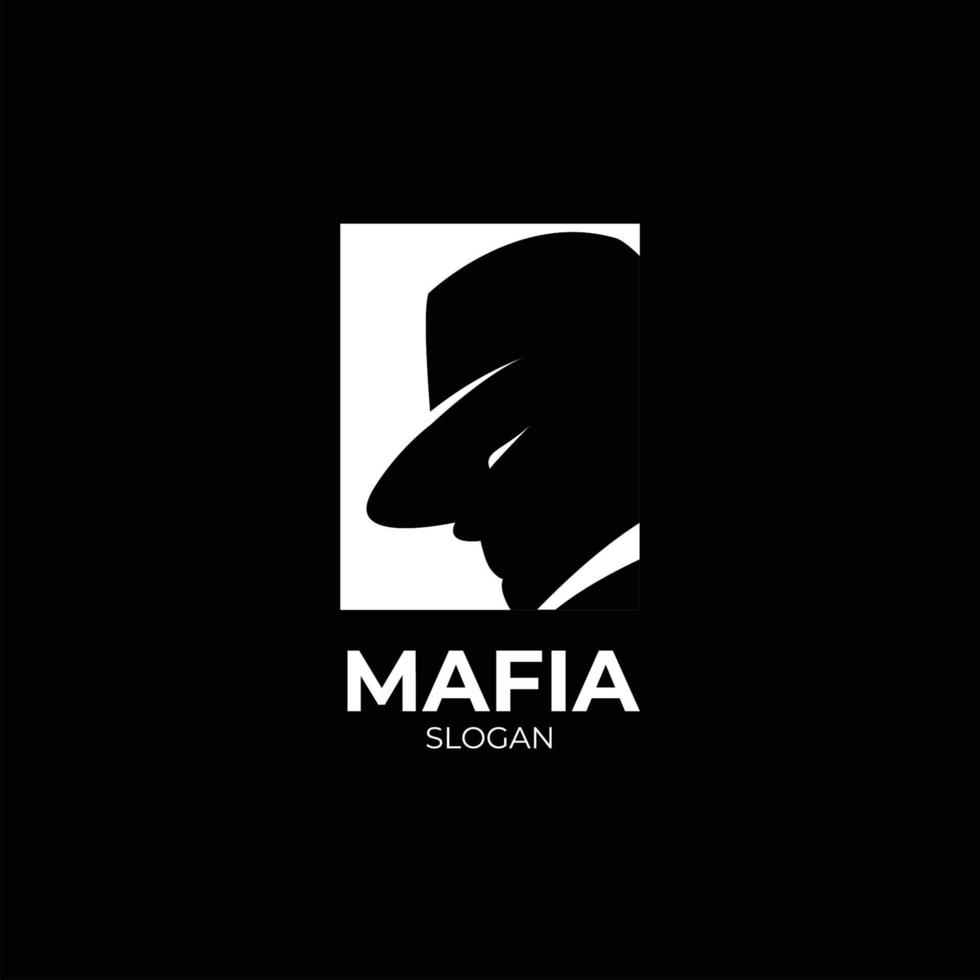 inspiration de conception de logo de silhouette de mafia. illustration vectorielle vecteur