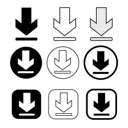 ensemble d&#39;icône de téléchargement de signe simple vecteur