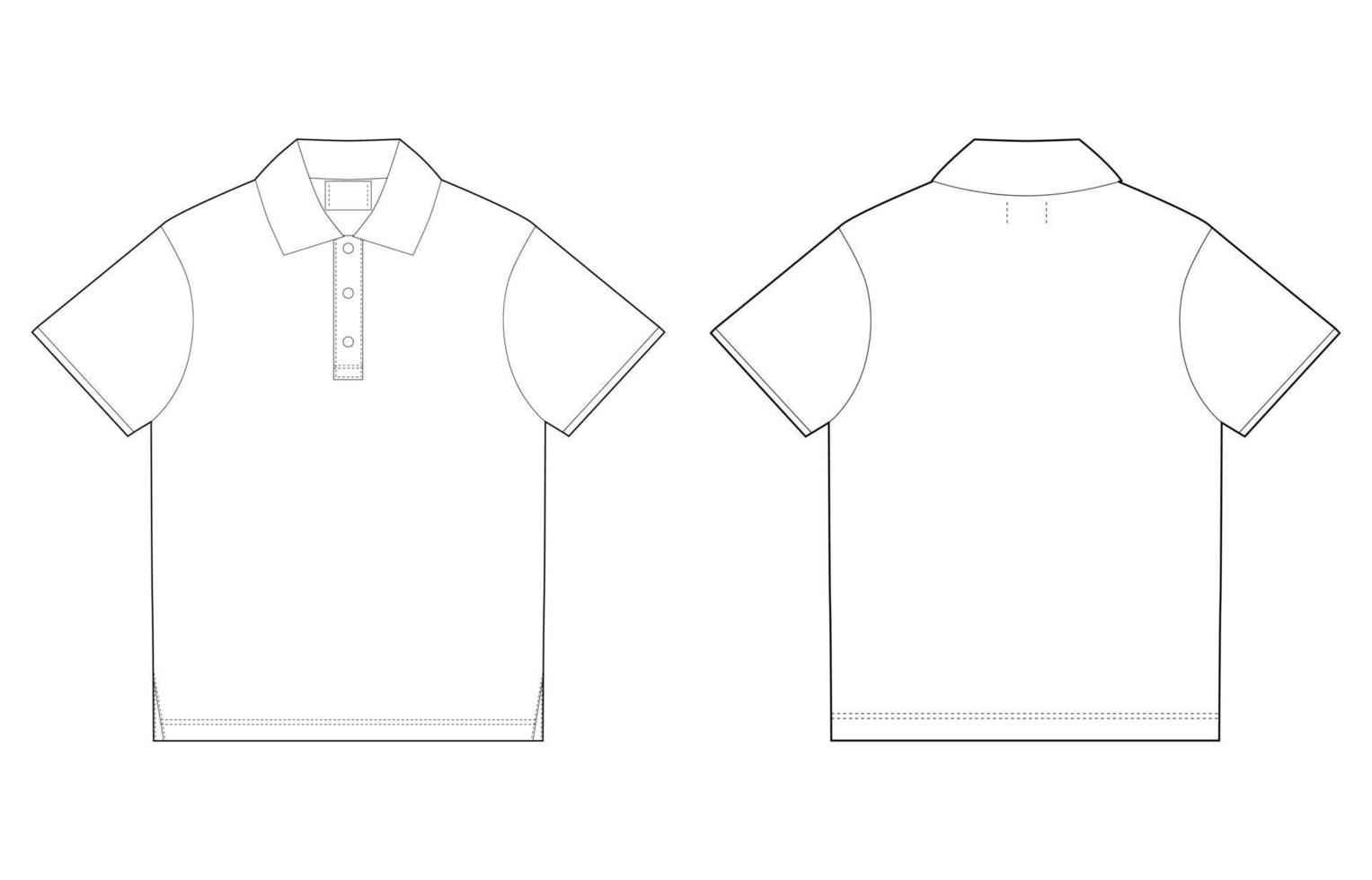 modèle de conception de t-shirt polo. vecteur avant et arrière.