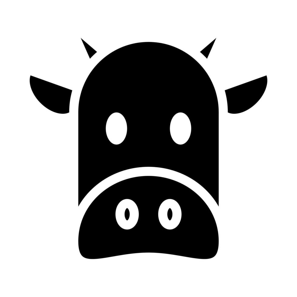 L'icône de la vache est une icône d'animal très mignonne avec un style minimaliste mais extraordinaire, très adaptée à la conception d'applications et à d'autres conceptions graphiques. il convient également aux créations sur le thème des enfants. vecteur