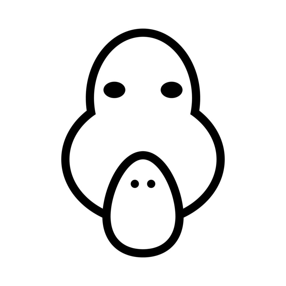 l'icône de canard est une icône d'animal très mignonne avec un style minimaliste mais extraordinaire, très adaptée à la conception d'applications et à d'autres conceptions graphiques. il convient également aux créations sur le thème des enfants. vecteur