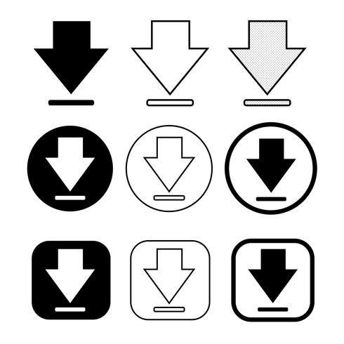 ensemble d&#39;icône de téléchargement de signe simple vecteur