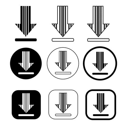 ensemble d&#39;icône de téléchargement de signe simple vecteur