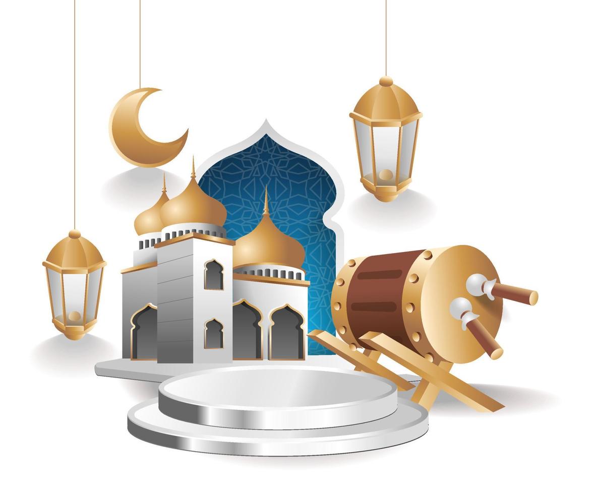 illustration de concept de ramadan et eid al fitr vecteur