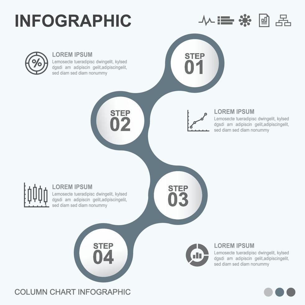 infographie quatre étapes graphique d'affaires vecteur