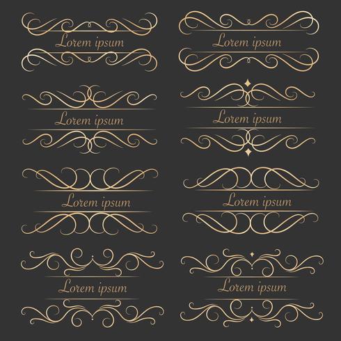 Ensemble d&#39;éléments calligraphiques décoratifs luxueux pour la décoration. vecteur