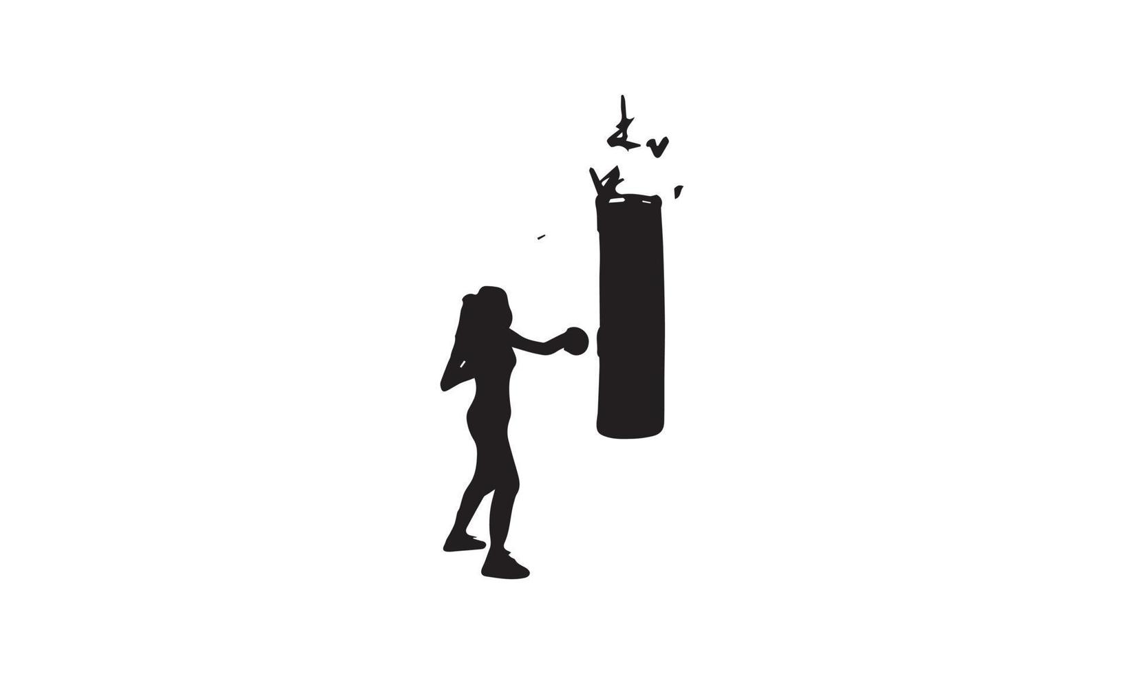 conception d'illustration vectorielle de boxe noir et blanc vecteur