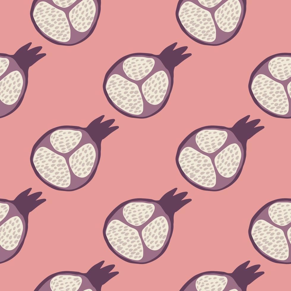 motif géométrique sans couture de fruits de grenade dans un style doodle. vecteur