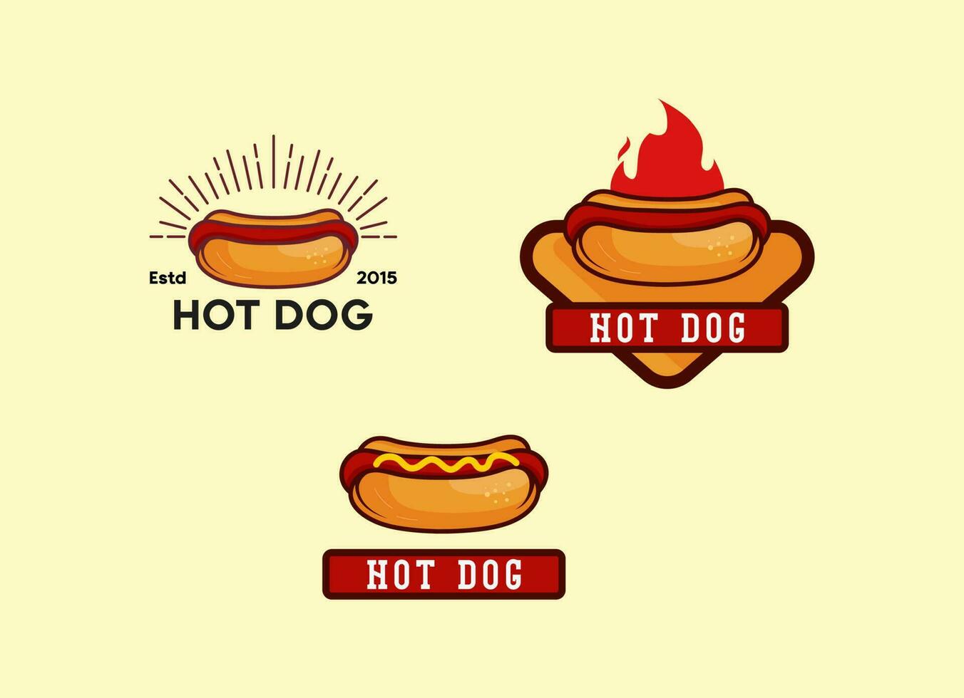 modèle d'illustration vectorielle de hot-dog vecteur