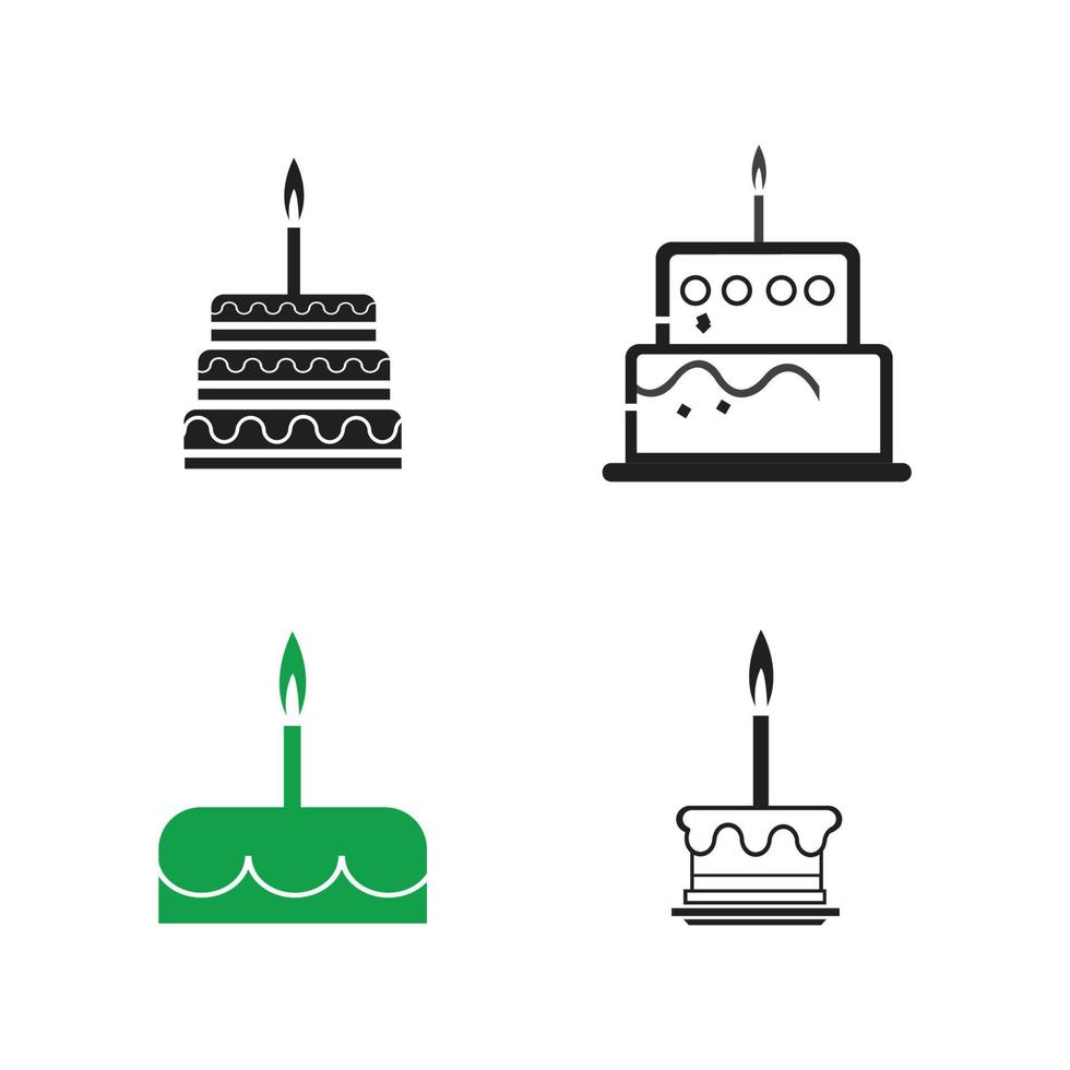 logo de gâteau d'anniversaire vecteur