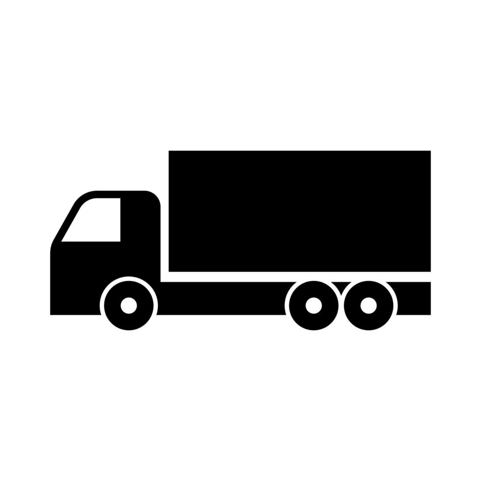 icône de transport silhouette de camion d'expédition vecteur