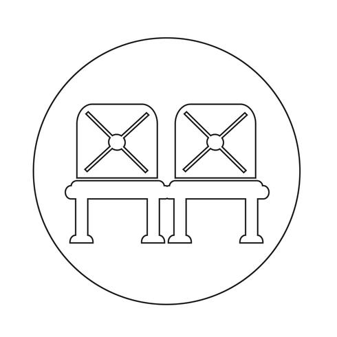 Icône de siège d&#39;attente aéroport signe vecteur
