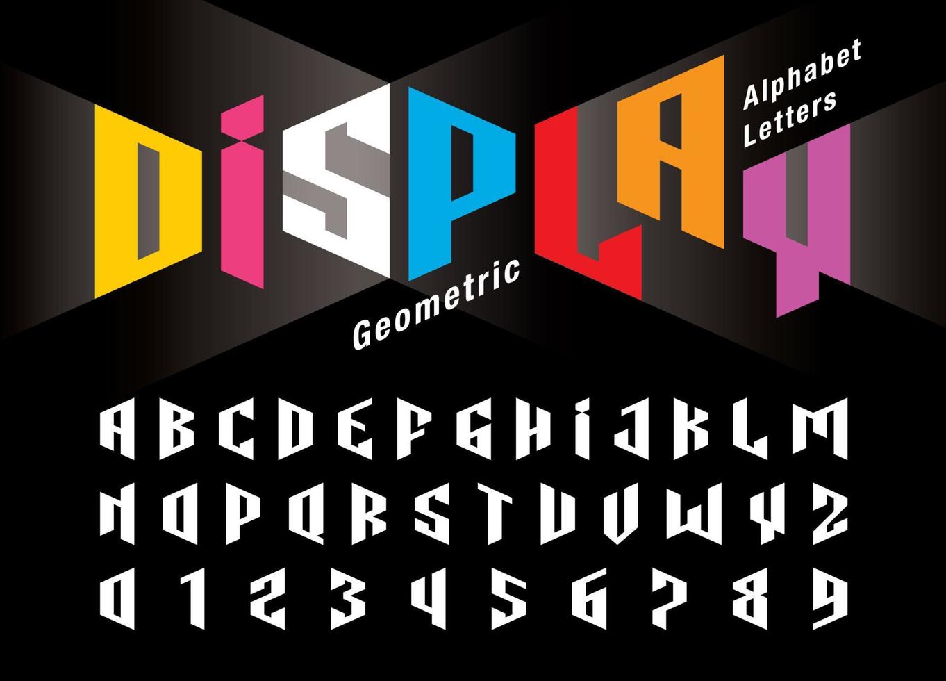 vecteur de conception de lettre de police audacieuse minimaliste, déformer les lettres et les chiffres de l'alphabet