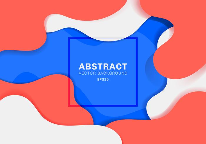 Abstrait dynamique 3D fluide formes concept moderne fond de couleur vibrante. éléments bleus, blancs et rouges avec du liquide. Vous pouvez utiliser pour les brochures, les affiches, les pages Web, les pages de destination, les couvertures, les annonces,  vecteur