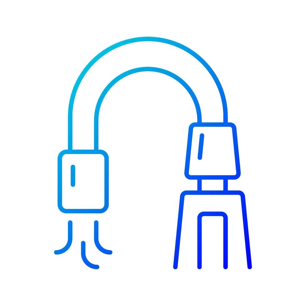 icône de vecteur linéaire de gradient de dispositif d'aspiration. équipement médical. enlever les obstructions liquides de la bouche du patient. symbole de couleur de ligne mince. pictogramme de style moderne. dessin de contour isolé de vecteur