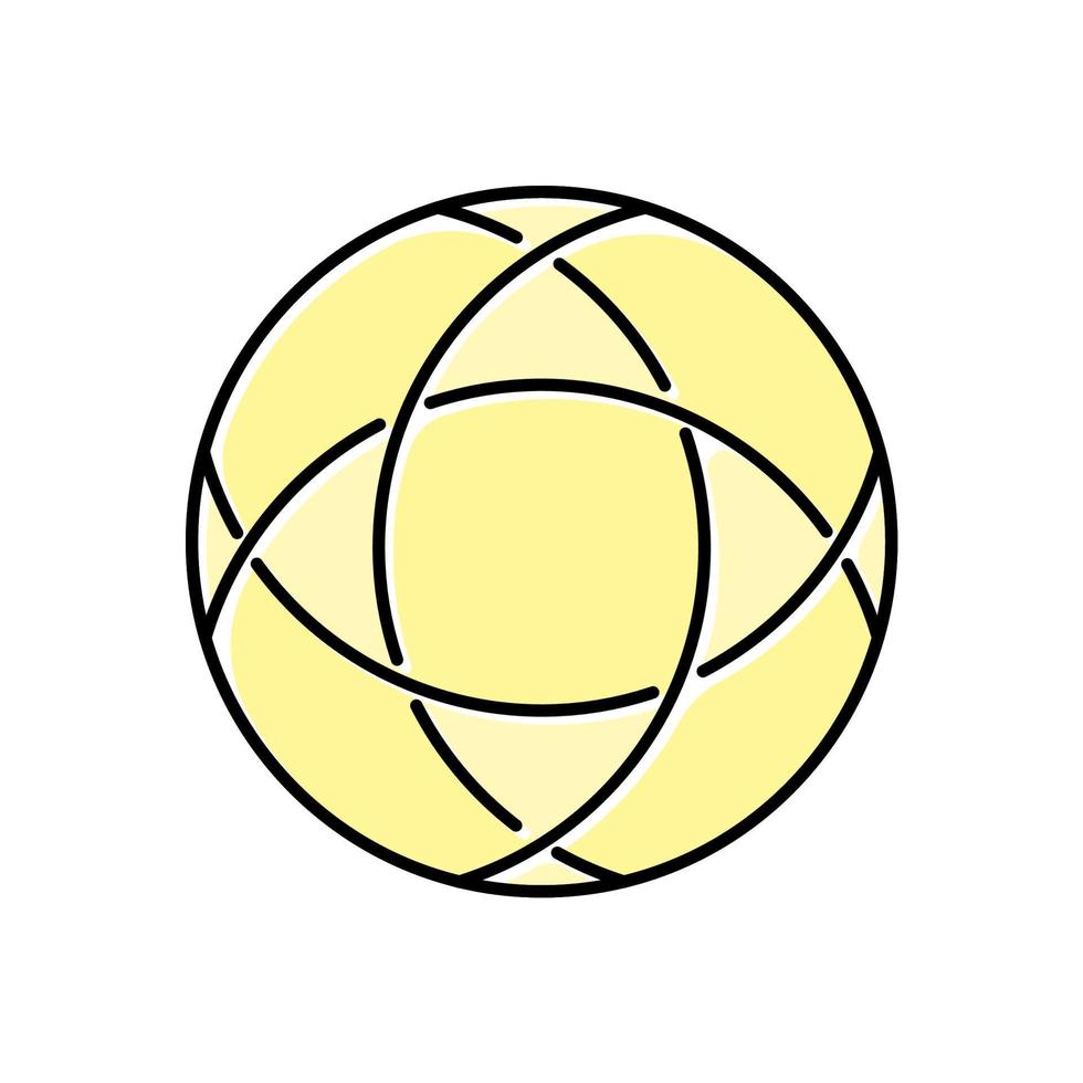 icône de couleur courbe polygonale fermée. figure géométrique ronde. cercle traversé de courbes. élément décoratif ornemental. simple insigne. forme abstraite. forme isométrique. illustration vectorielle isolée vecteur